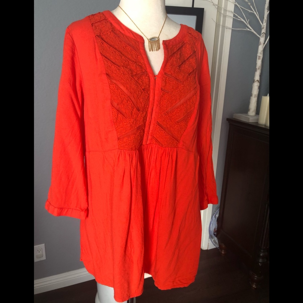 Maternity Orange Blouse 3/4 Sleeve L